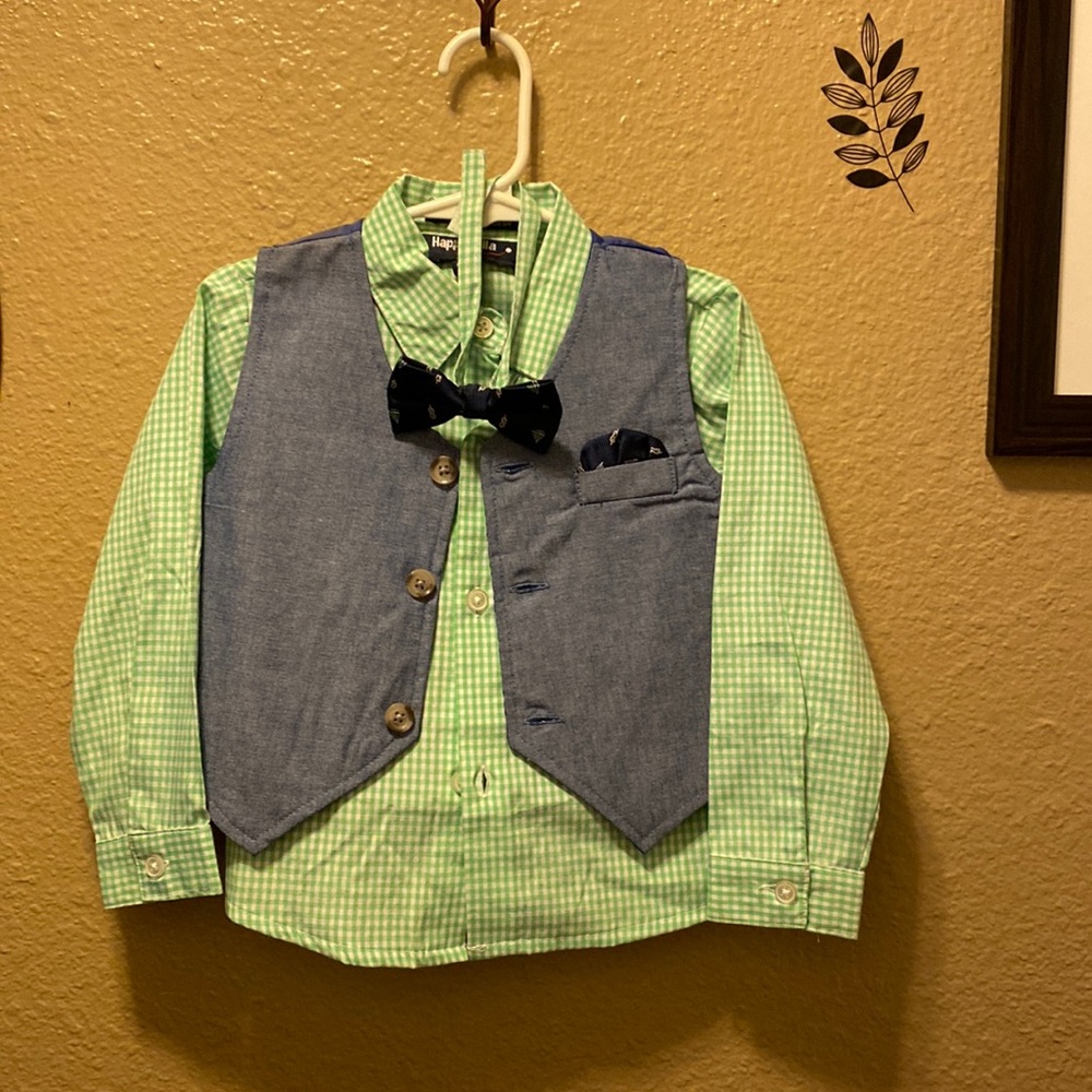 Very Lightly Worn Happy Fella Toddler Suit Set